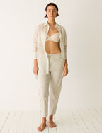 Veste de pyjama BOYFRIEND - Rayure vert lichen/white - 2