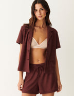 Chemise manches courtes BIGUINE CAPSULE CROCHET - Chocolat - 1