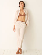 Pantalon BOYFRIEND - Rayure brun makeup/white - 1