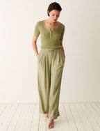 Pantalon RELAX LINEN - Vert thé - 1