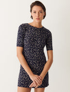 Nuisette courte SWEETY - Fleur alba bleu nocturne - 1