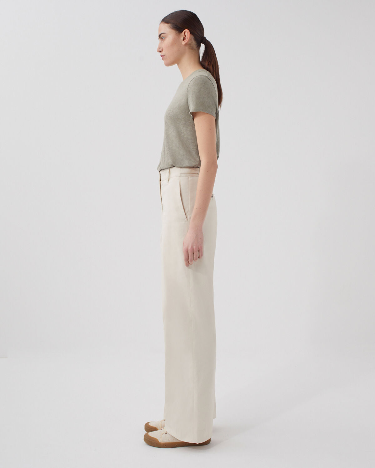 Pantalon droit BLANDINE - I010 GLASS GREEN BEIGE - 2
