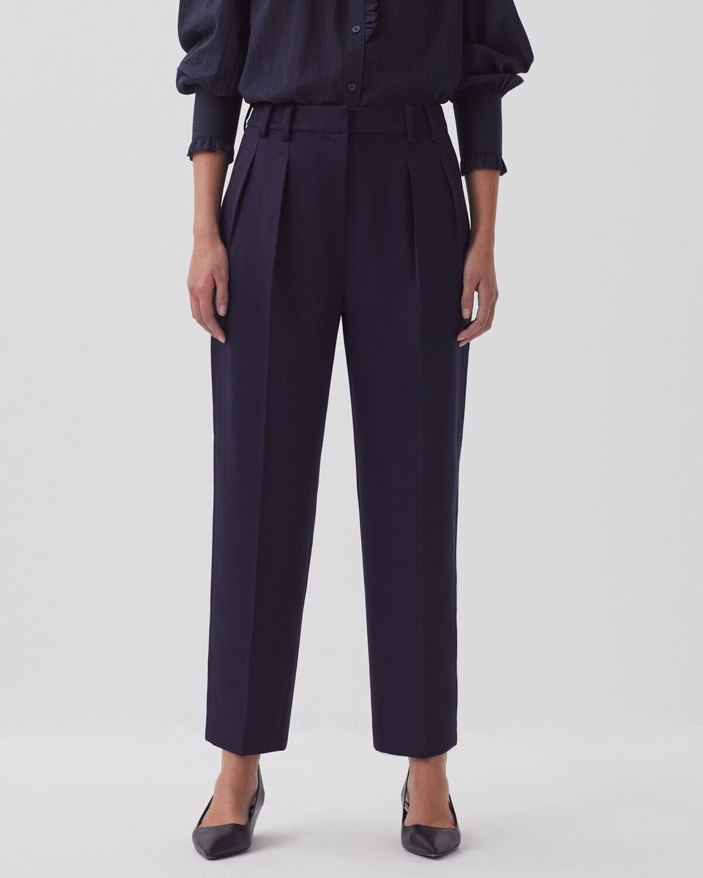 Pantalon à plis CAMILLE - H695 NIGHT SKY - 1