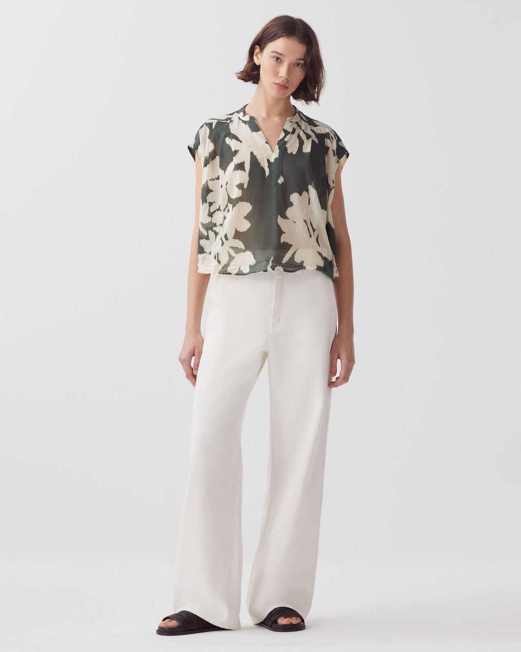 Pantalon droit BLANDINE - H003 WHITE - 1
