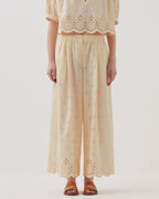 Pantalon ample broderie anglaise en coton - I307 ECRU - 2
