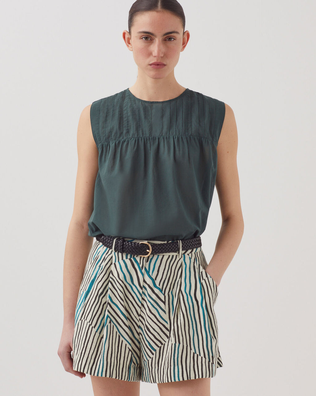 Short fluide imprimé zébré - J014 BIG ZEBRA ECRU - 2