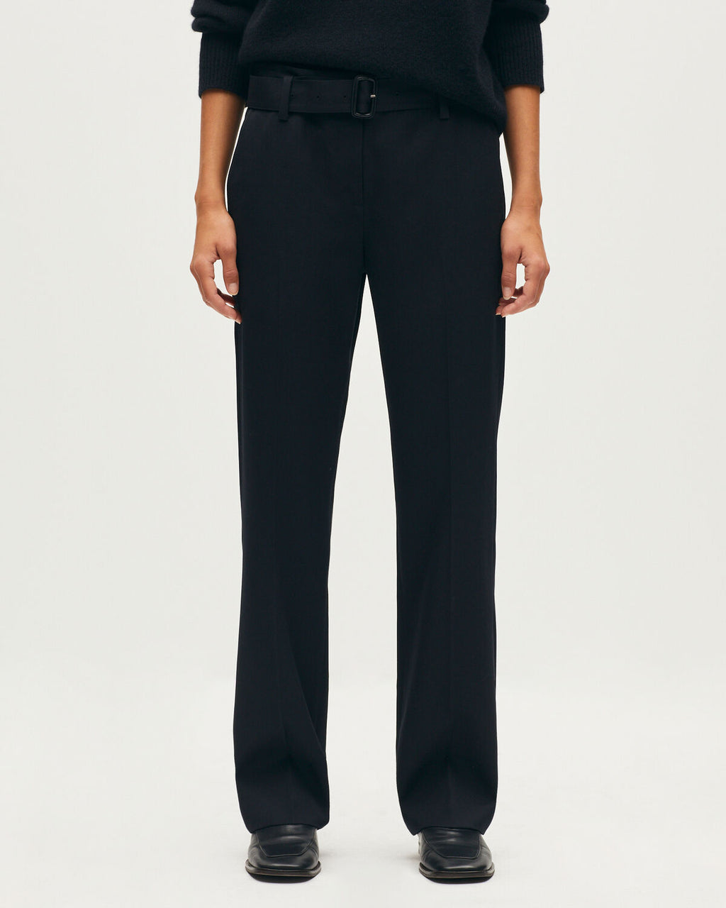 Pantalon droit ajusté en laine COLETTE - H091 BLACK BEAUTY - 2