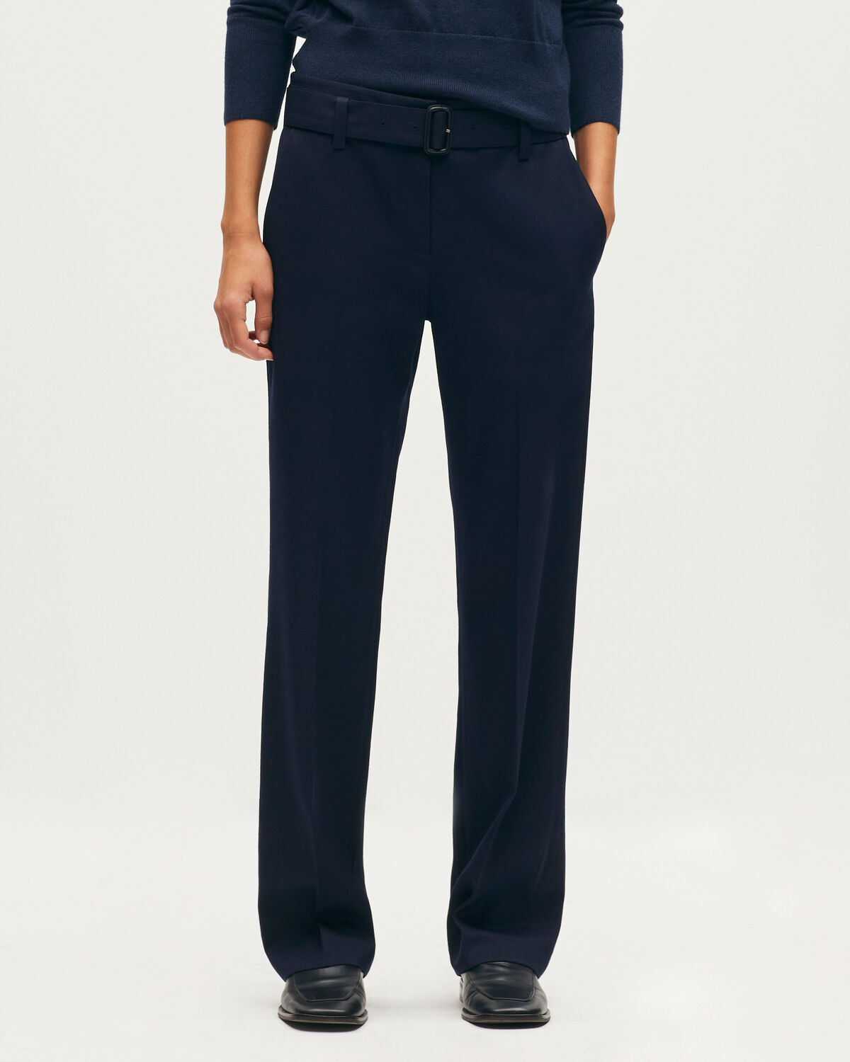 Pantalon droit ajusté en laine COLETTE - H695 NIGHT SKY - 2