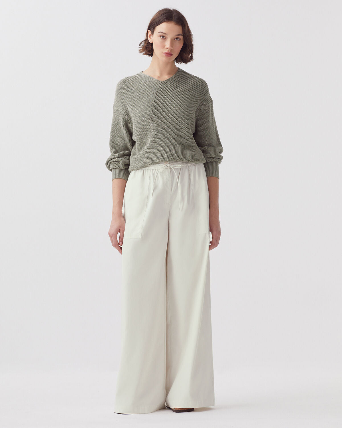 Pantalon ample YVONNE - J010 WHITE ONYX - 1