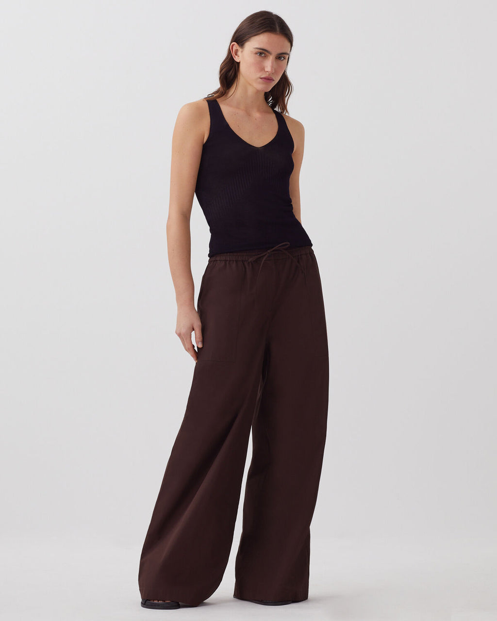 Pantalon ample YVONNE - J790 CHOCOLATE PLUM - 1