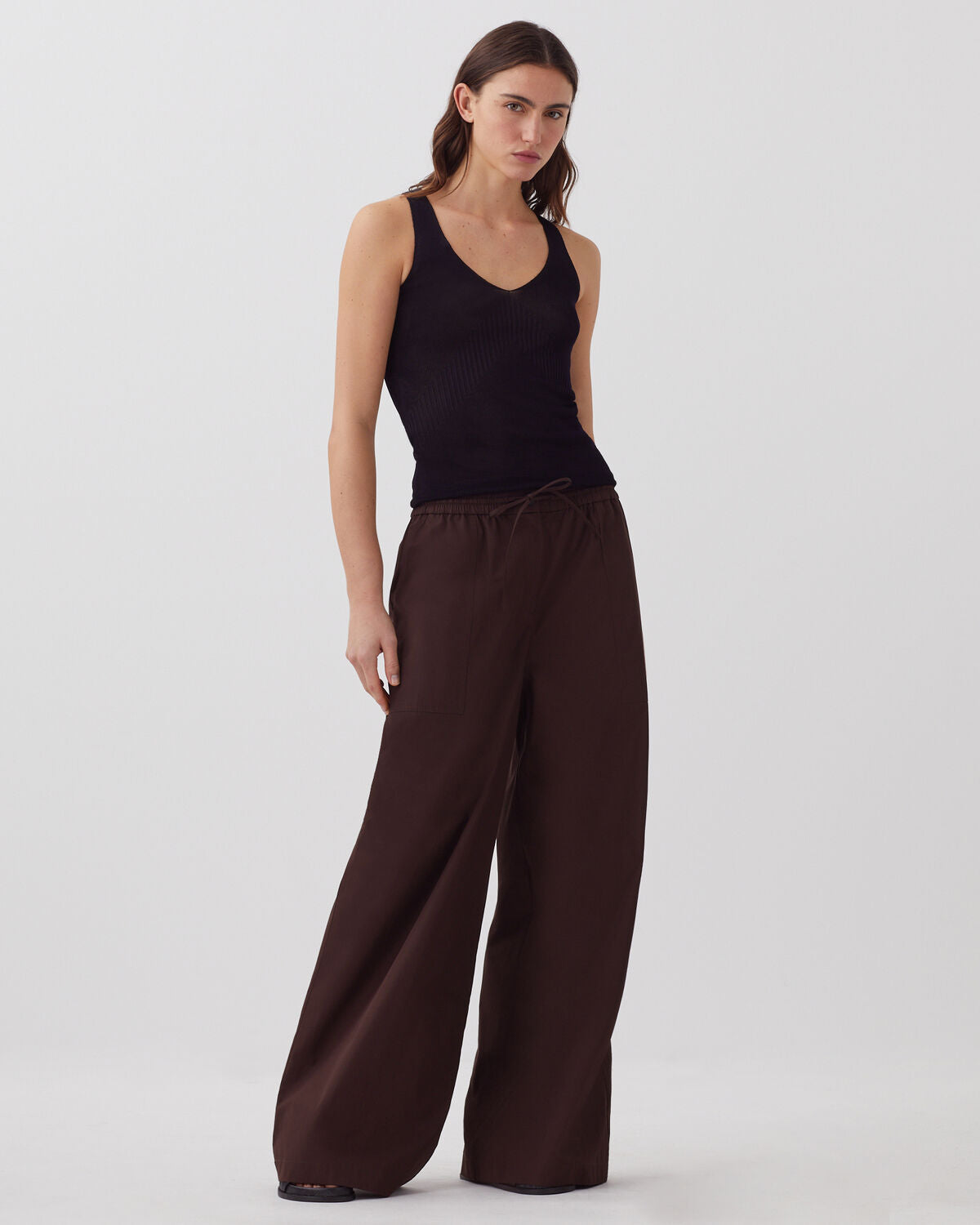 Pantalon ample YVONNE - J790 CHOCOLATE PLUM - 1
