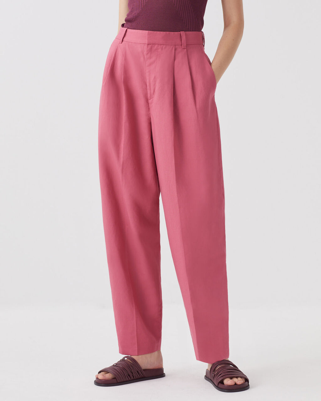 Pantalon à plis - J130 BAROQUE ROSE - 2
