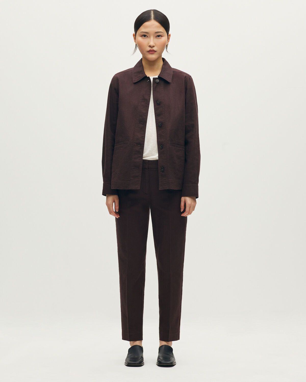 Pantalon cigarette MARGUERITE - J790 CHOCOLATE PLUM - 1