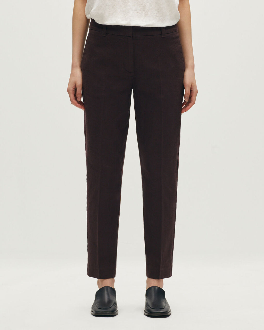 Pantalon cigarette MARGUERITE - J790 CHOCOLATE PLUM - 2