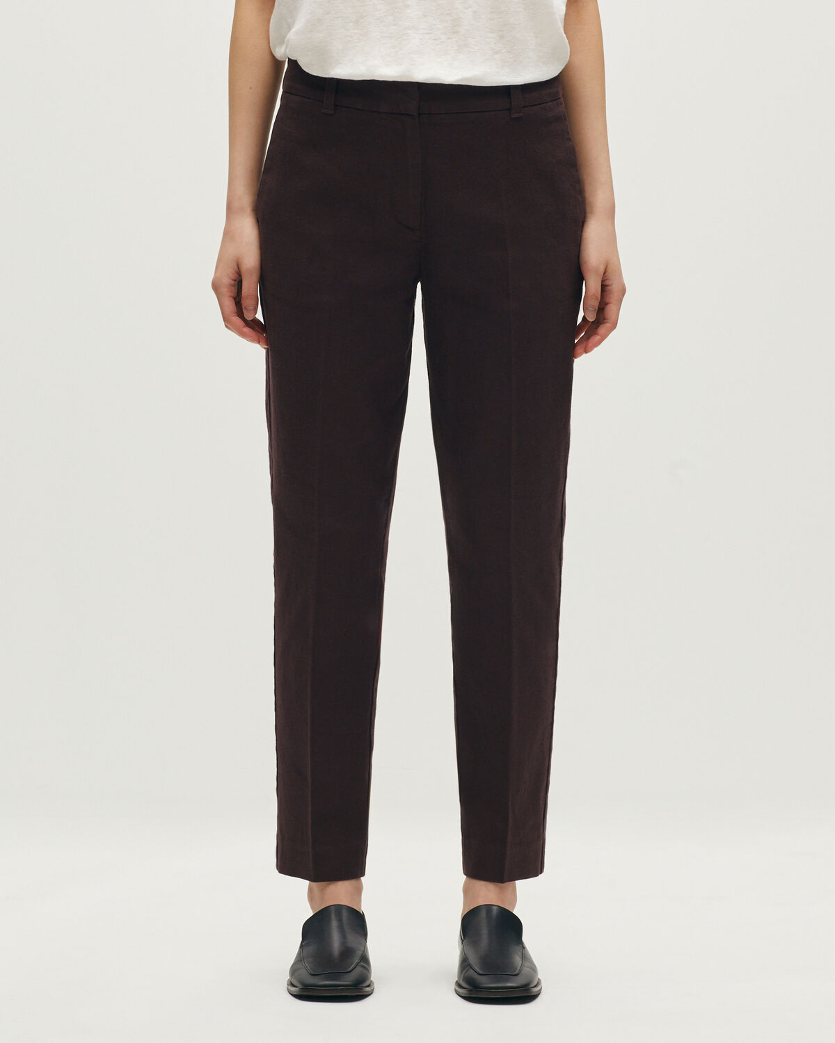 Pantalon cigarette MARGUERITE - J790 CHOCOLATE PLUM - 2