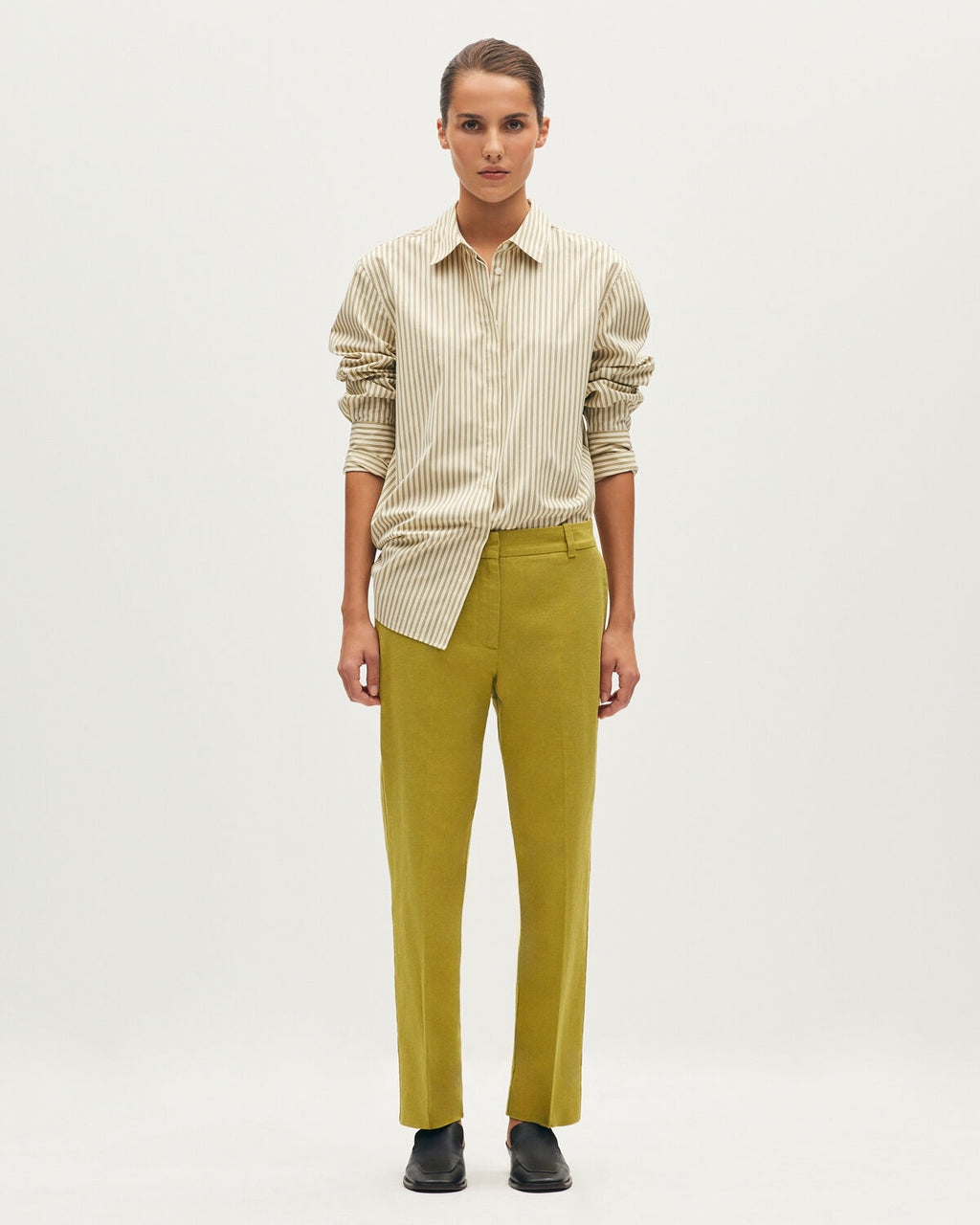 Pantalon cigarette MARGUERITE - L560 WILLOW KHAKI - 1
