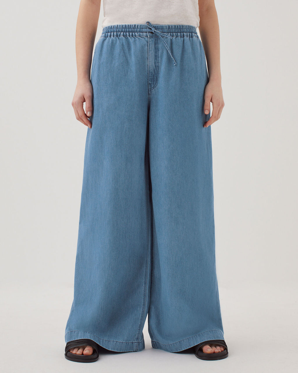 Pantalon ample en coton - J630 BLUE WASH - 1