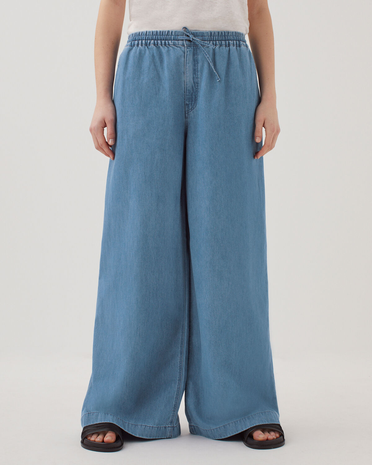 Pantalon ample en coton - J630 BLUE WASH - 1