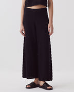 Pantalon évasé crochet texturé en coton - H091 BLACK BEAUTY - 2