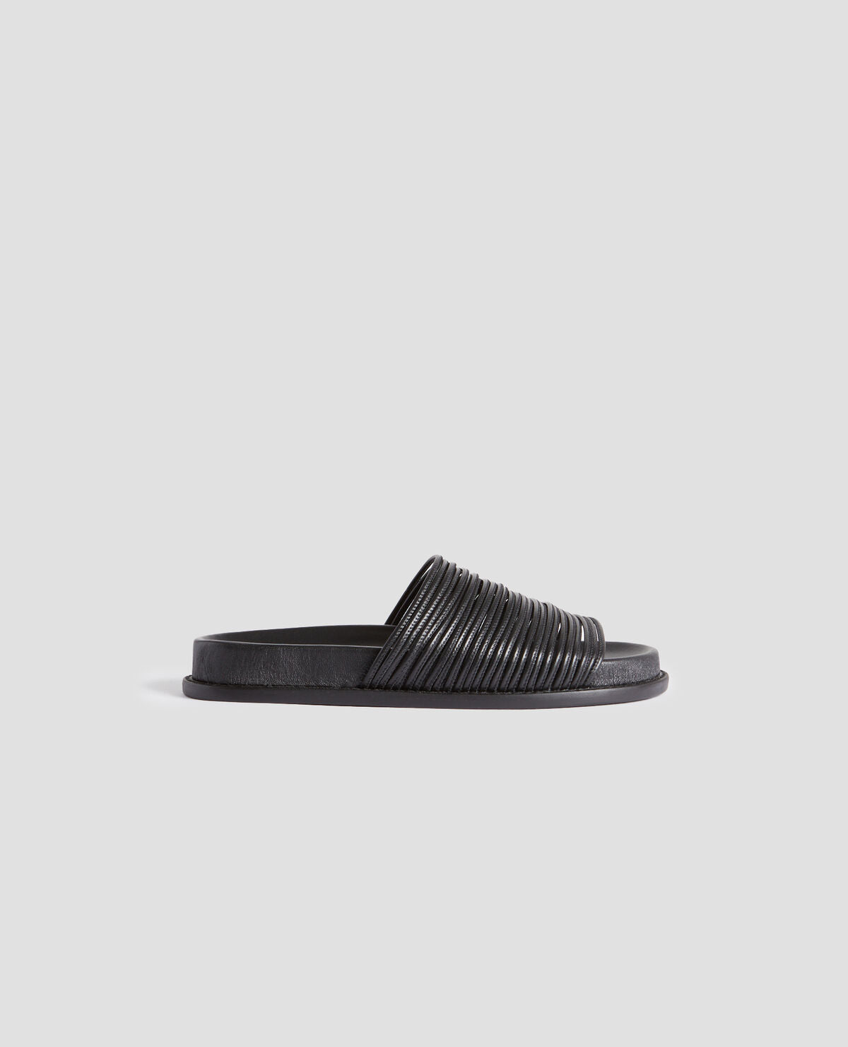 Sandales plates en cuir - H091 BLACK BEAUTY - 2
