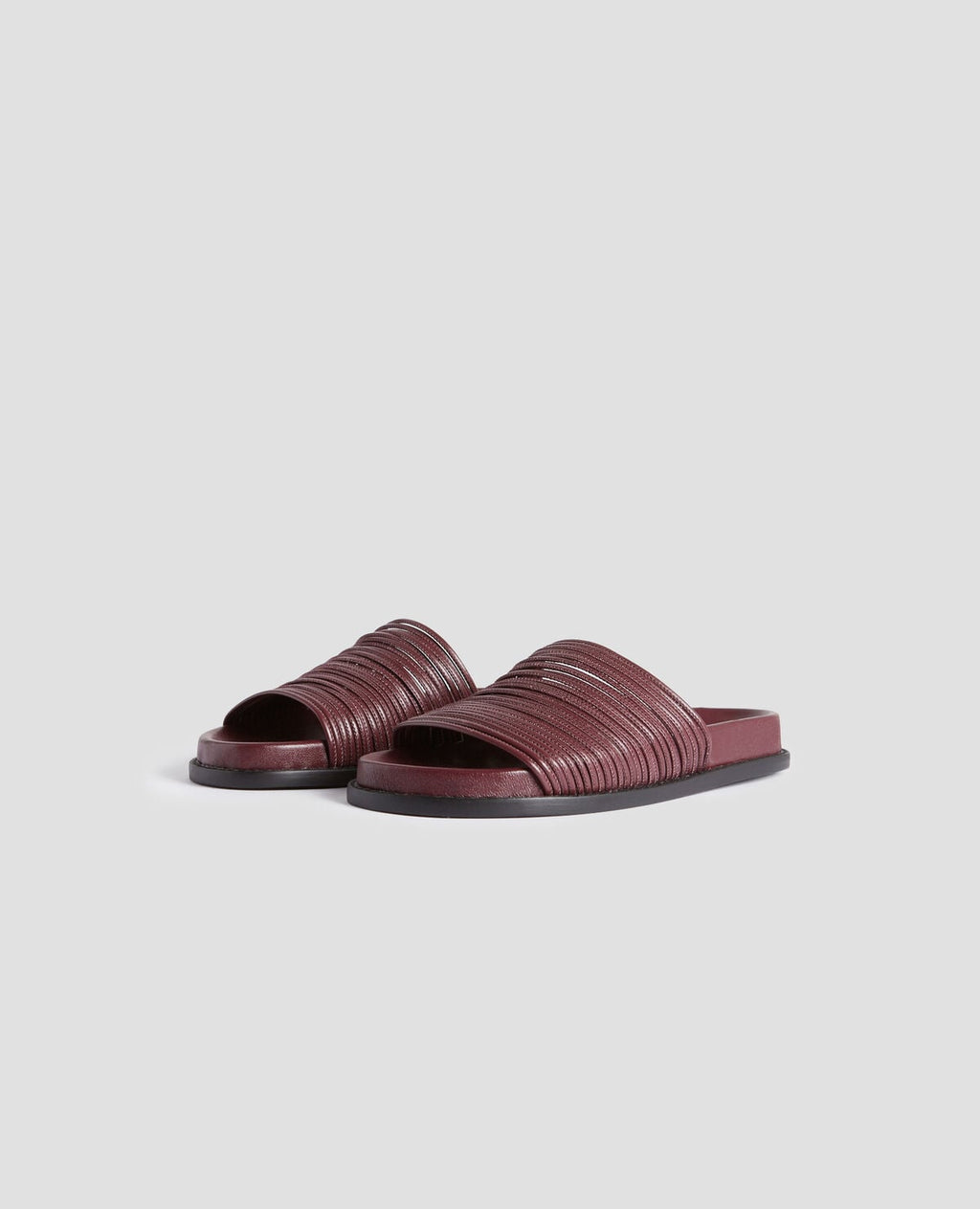 Sandales plates en cuir - J380 DECADENT CHOCOLATE - 1
