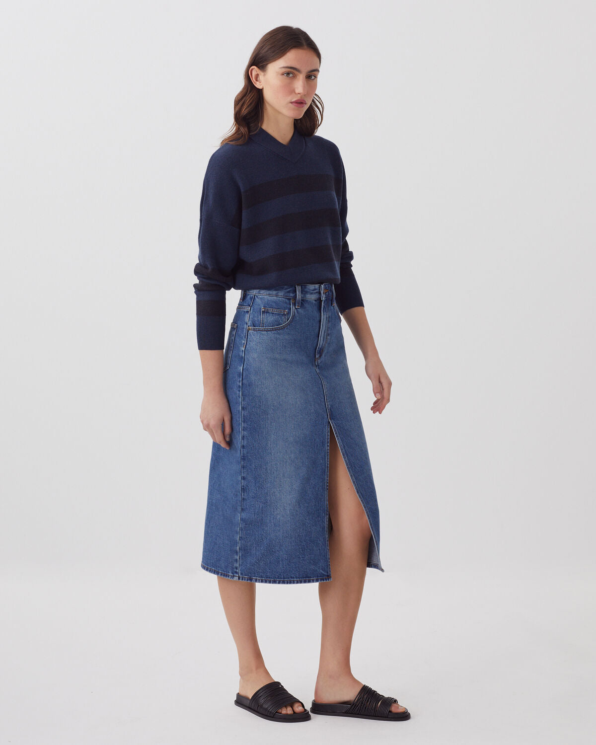 Jupe midi en denim - J650 VINTAGE WASH SS25 - 1