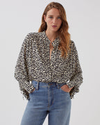 Chemise fluide à manches longues - J683 GEO BLUE - 1