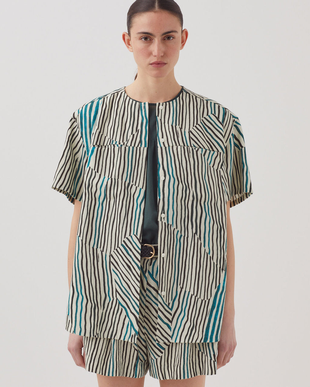 Chemise fluide à imprimé zébré - J014 BIG ZEBRA ECRU - 1