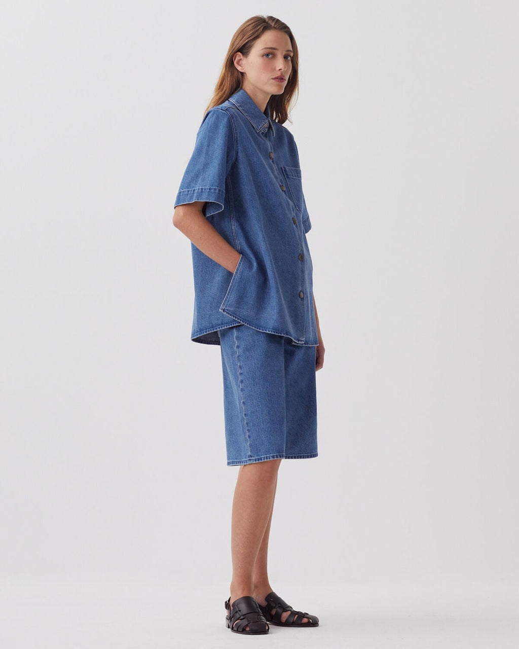 Chemise en denim de coton - J621 LIGHT BLUE - 2