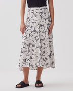 Jupe longue fluide asymétrique - J301 FLOWER CAMO ECRU - 2