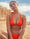 Haut de maillot de bain triangle sans armatures paddé YACHT - Orange tangerine - 1