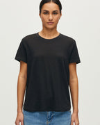 T-shirt col rond en lin évasé  AMANDINE - H091 BLACK BEAUTY - 1