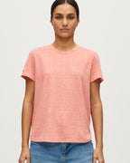 T-shirt col rond en lin évasé  AMANDINE - U120 PINK - 1