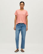 T-shirt col rond en lin évasé  AMANDINE - U120 PINK - 2