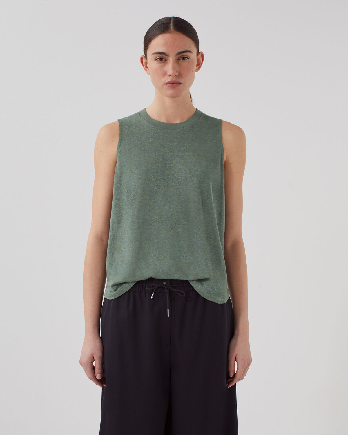 Débardeur en lin MARCELLE - U570 OLIVE - 1