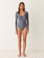 Body touche de cachemire HEATTECH IRREGULAR RIB - Folkstone gray - 2
