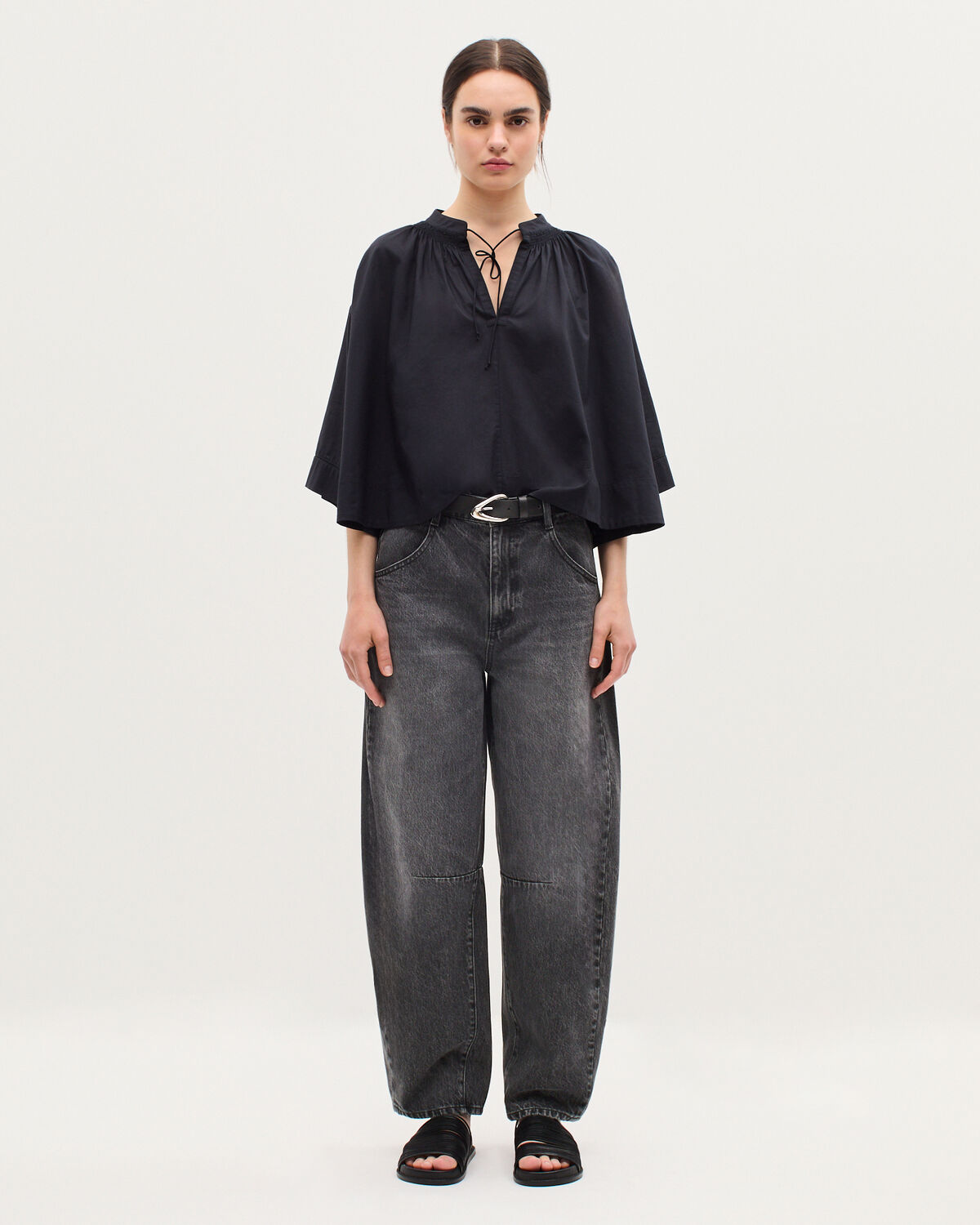 Blouse en voile de coton - K080 VULCAN GRAY - 2