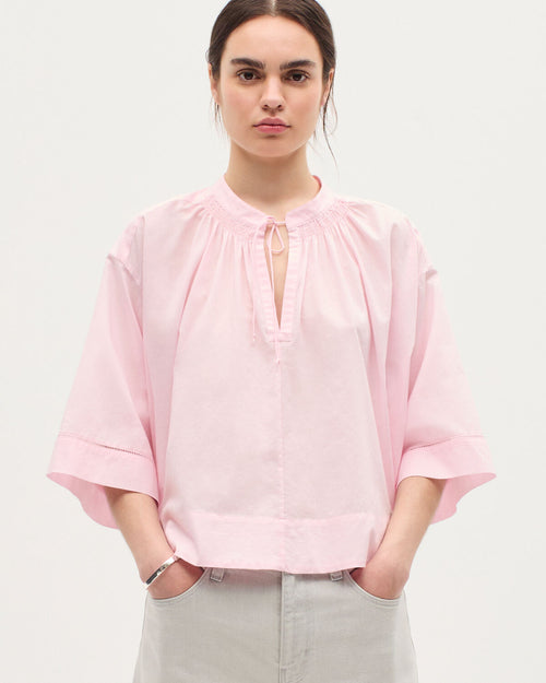 Blouse en voile de coton - K100 BLOOM PINK - 1