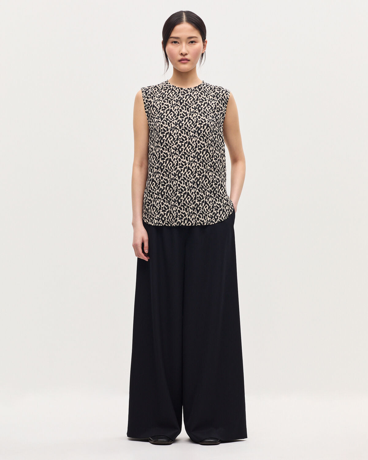 Top sans manches fluide - K010 LEO ECRU - 2