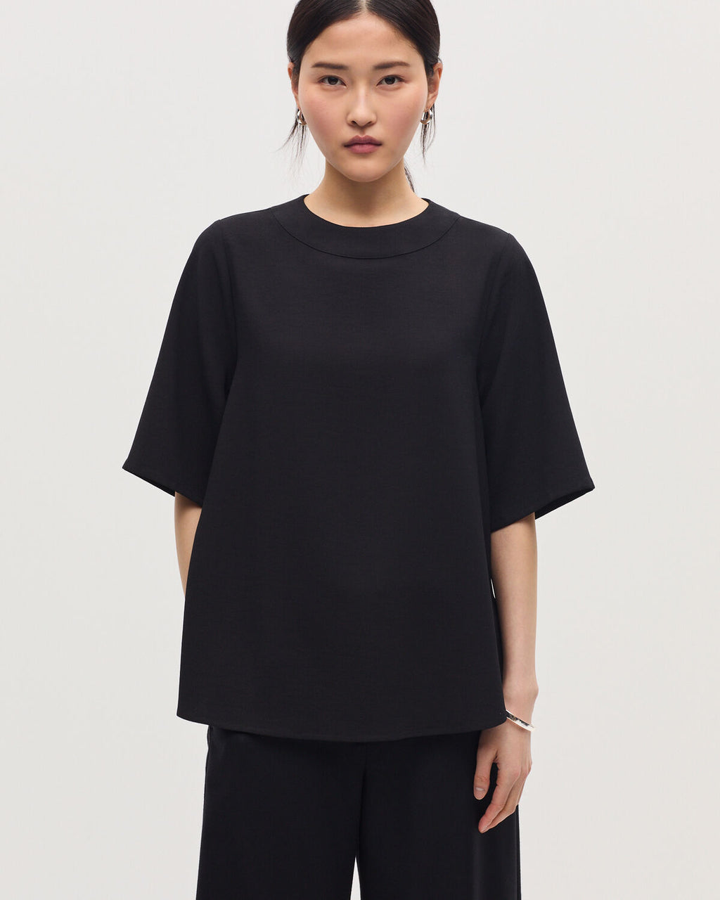 Top en crêpe satiné - H091 BLACK BEAUTY - 1