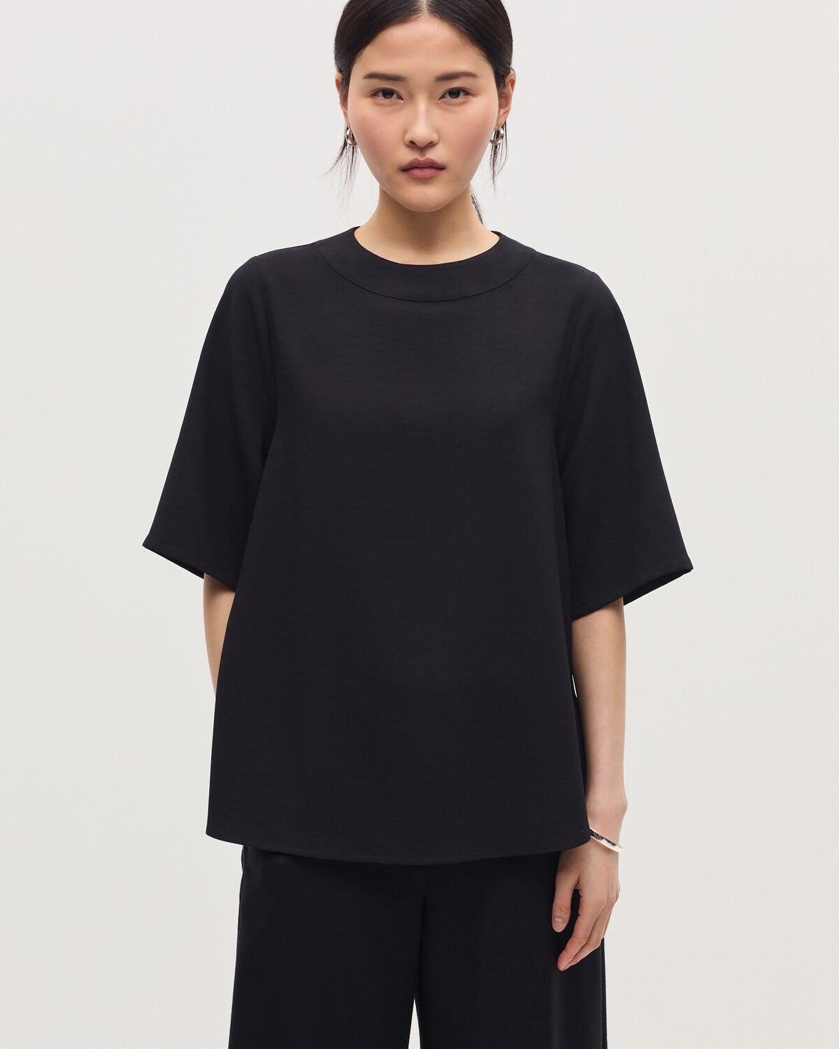 Top en crêpe satiné - H091 BLACK BEAUTY - 1