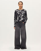 Blouse satinée - K091 LEAVES BLACK - 2