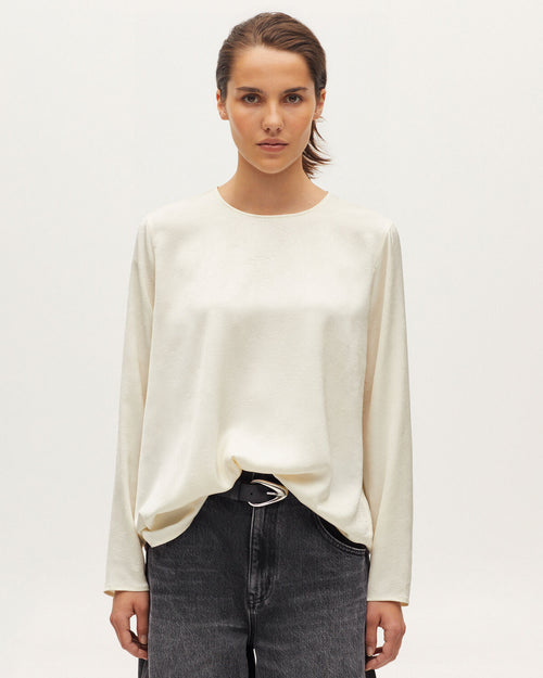 Blouse satinée - K300 ECRU BEIGE - 1