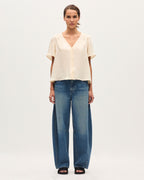 Blouse fluide col V - J300 NATURAL - 2