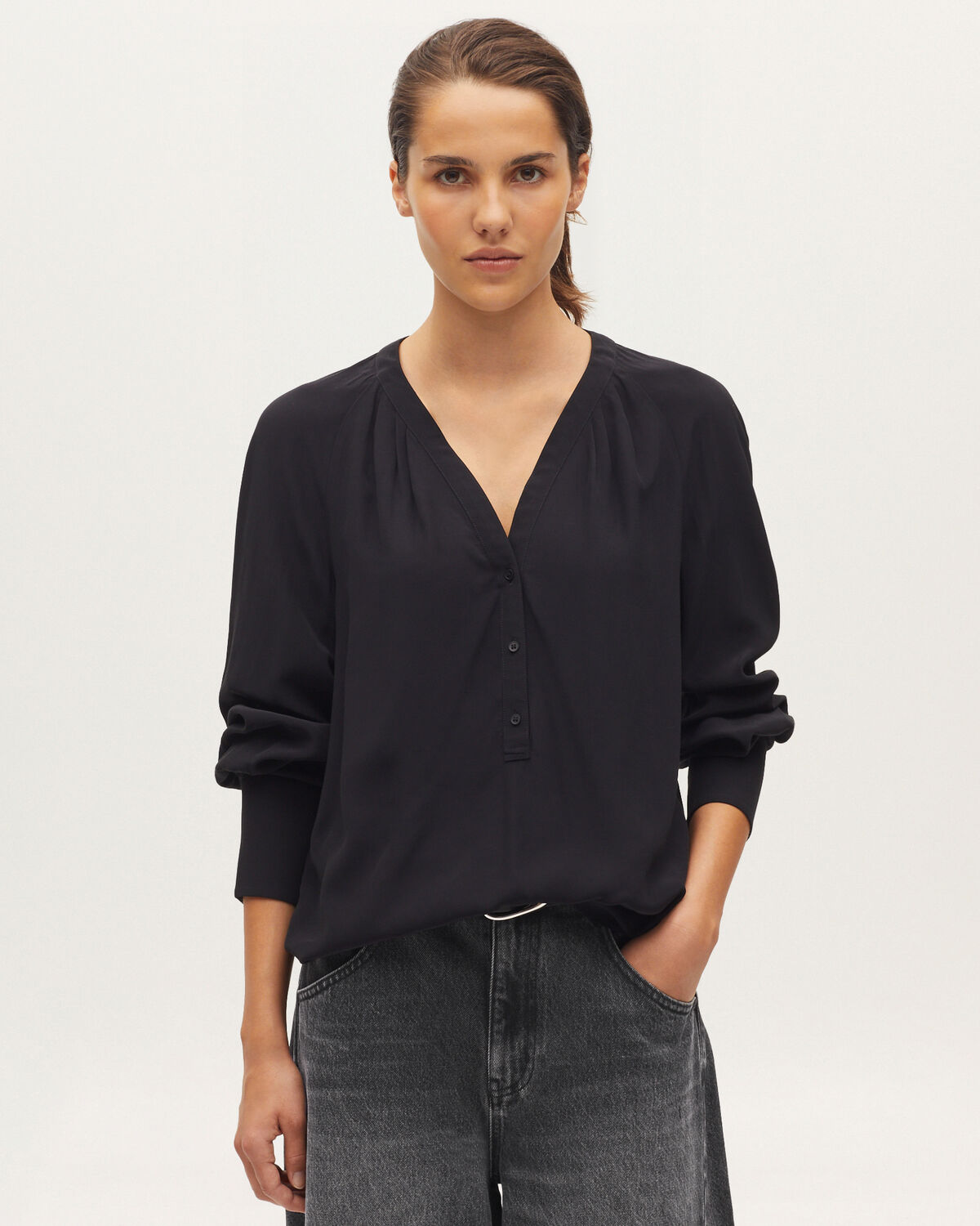 Blouse fluide - H091 BLACK BEAUTY - 1