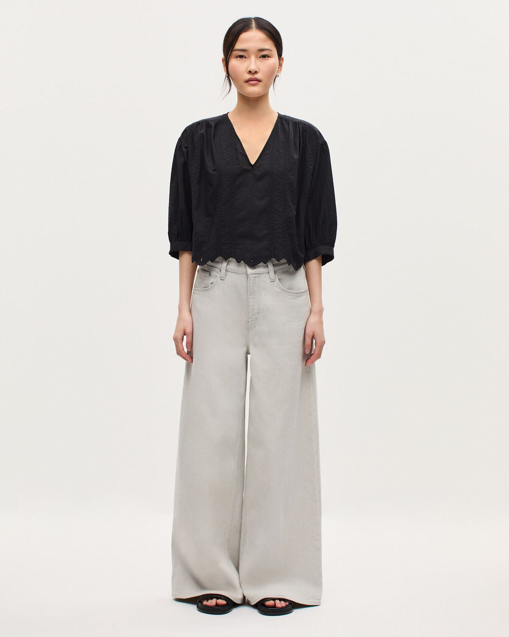 Blouse brodée en coton - H091 BLACK BEAUTY - 2