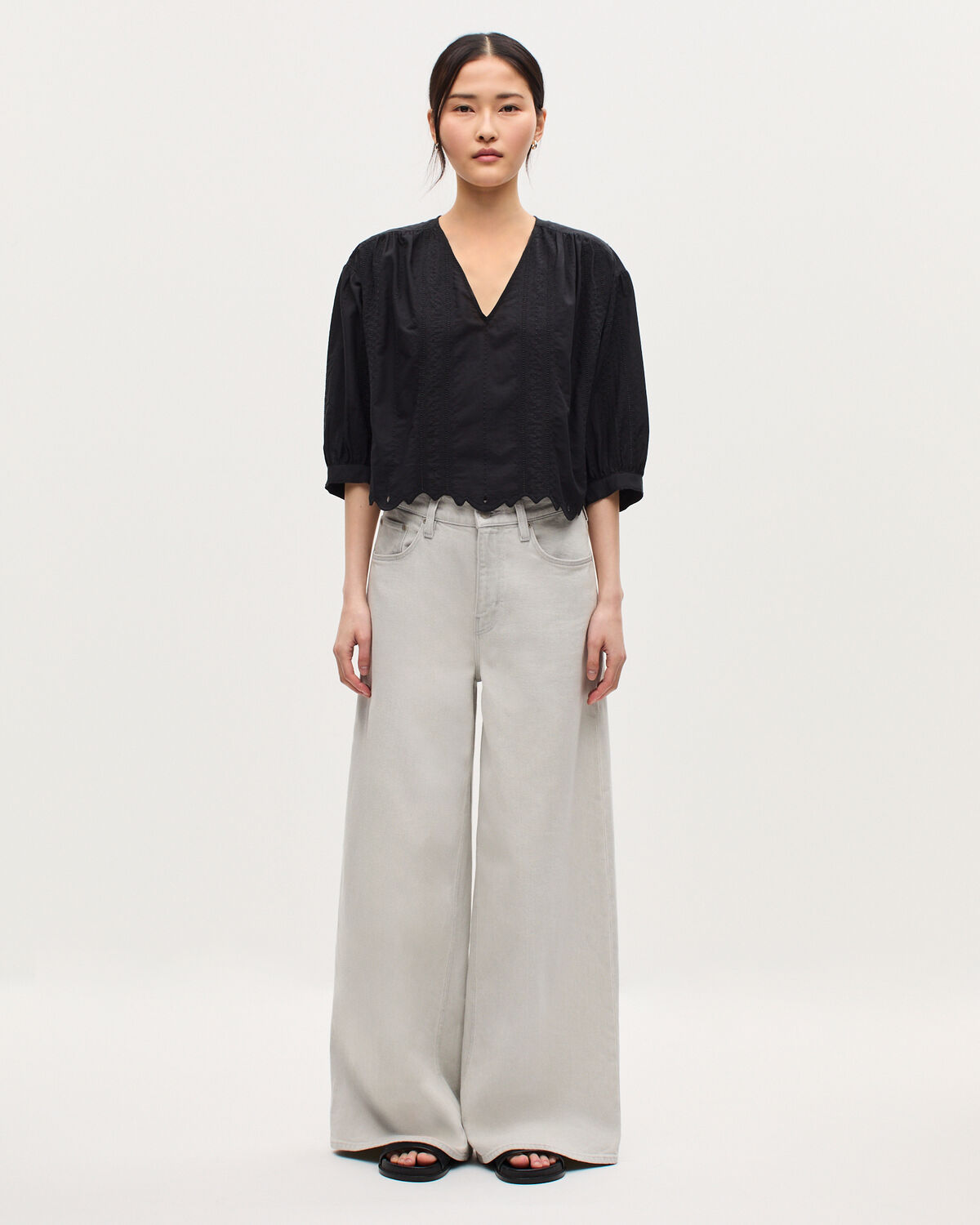 Blouse brodée en coton - H091 BLACK BEAUTY - 2
