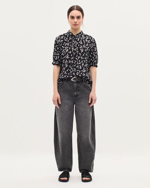Blouse fluide manches courtes - K094 DAISY BLACK - 2