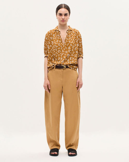 Blouse fluide manches courtes - K480 DAISY CAMEL - 2