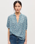 Blouse fluide manches courtes - K610 DAISY BLUE - 1